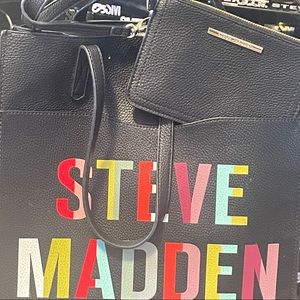 Steve Madden large leather bag. With wallet.